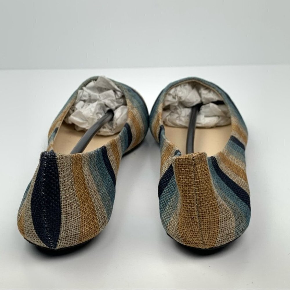 Bamboo womens flats size 8 multicolored striped ballet flats balletcore - Picture 4 of 12